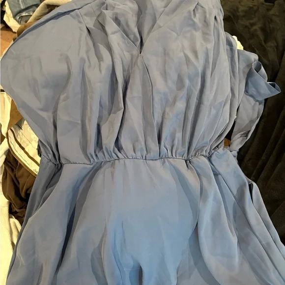 BloomChic Blue Midi Wrap Dress - Picture 2 of 3